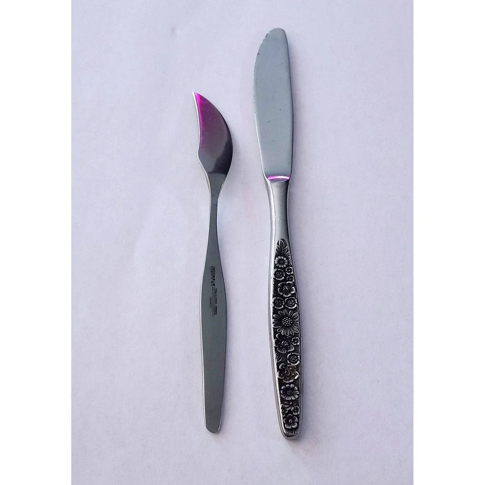 VTG Interpur JARDINERA Flatware Set Floral Dinner Knife & Butter Knife Japan